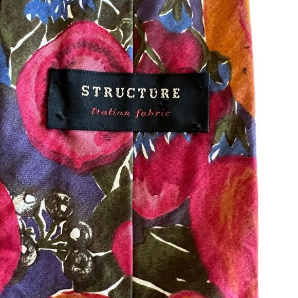 Vintage Structure Tie Italian Fruit Print Cotton Fabric - Picture 3 of 4